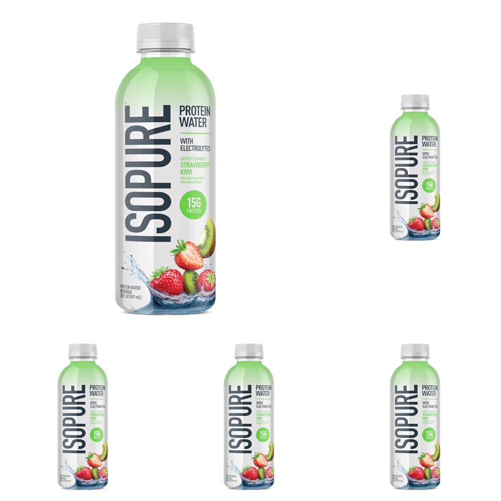 Isopure Clear Protein Water with Electrolytes, 15g Whey Protein Isolate, Zero Sugar, Unflavored, 20 fl oz Bottles, 12-Pack