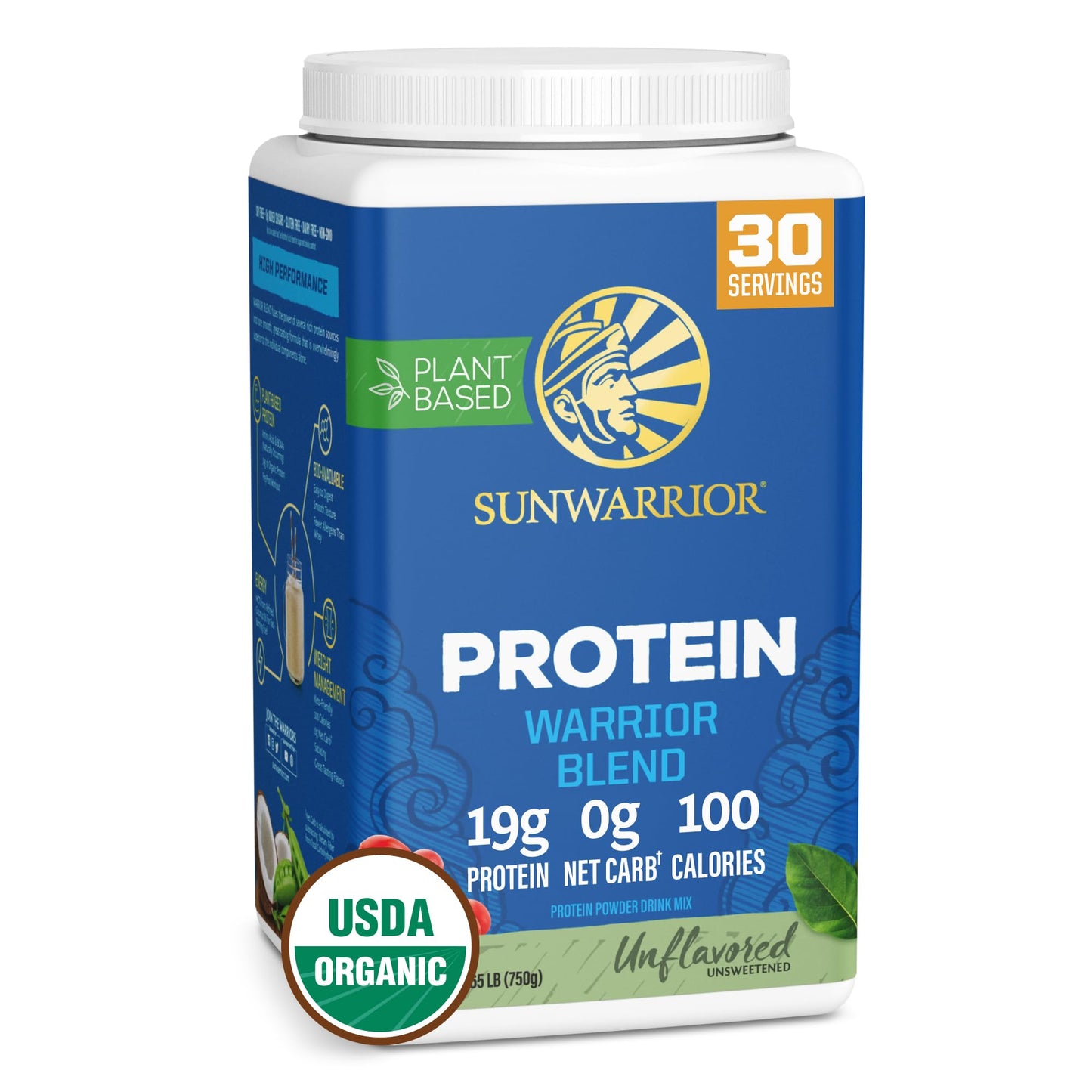 Organic Plant Based Protein Powder | Vegan Organic Protein Powder Vanilla Flavored with BCAA Amino Acids & Hemp Seed Pea Blend | Non-GMO Soy Dairy Filler & Gluten Free (Vanilla, 90 Servings)