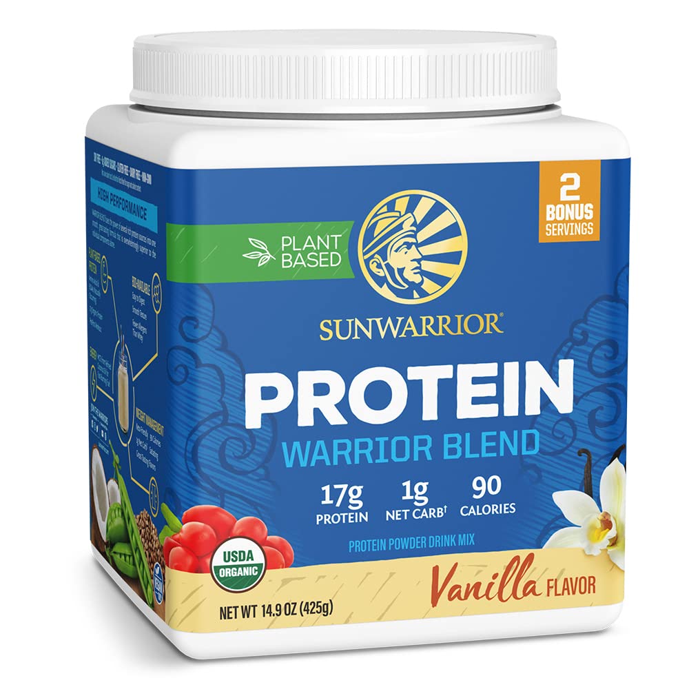 Organic Plant Based Protein Powder | Vegan Organic Protein Powder Vanilla Flavored with BCAA Amino Acids & Hemp Seed Pea Blend | Non-GMO Soy Dairy Filler & Gluten Free (Vanilla, 90 Servings)
