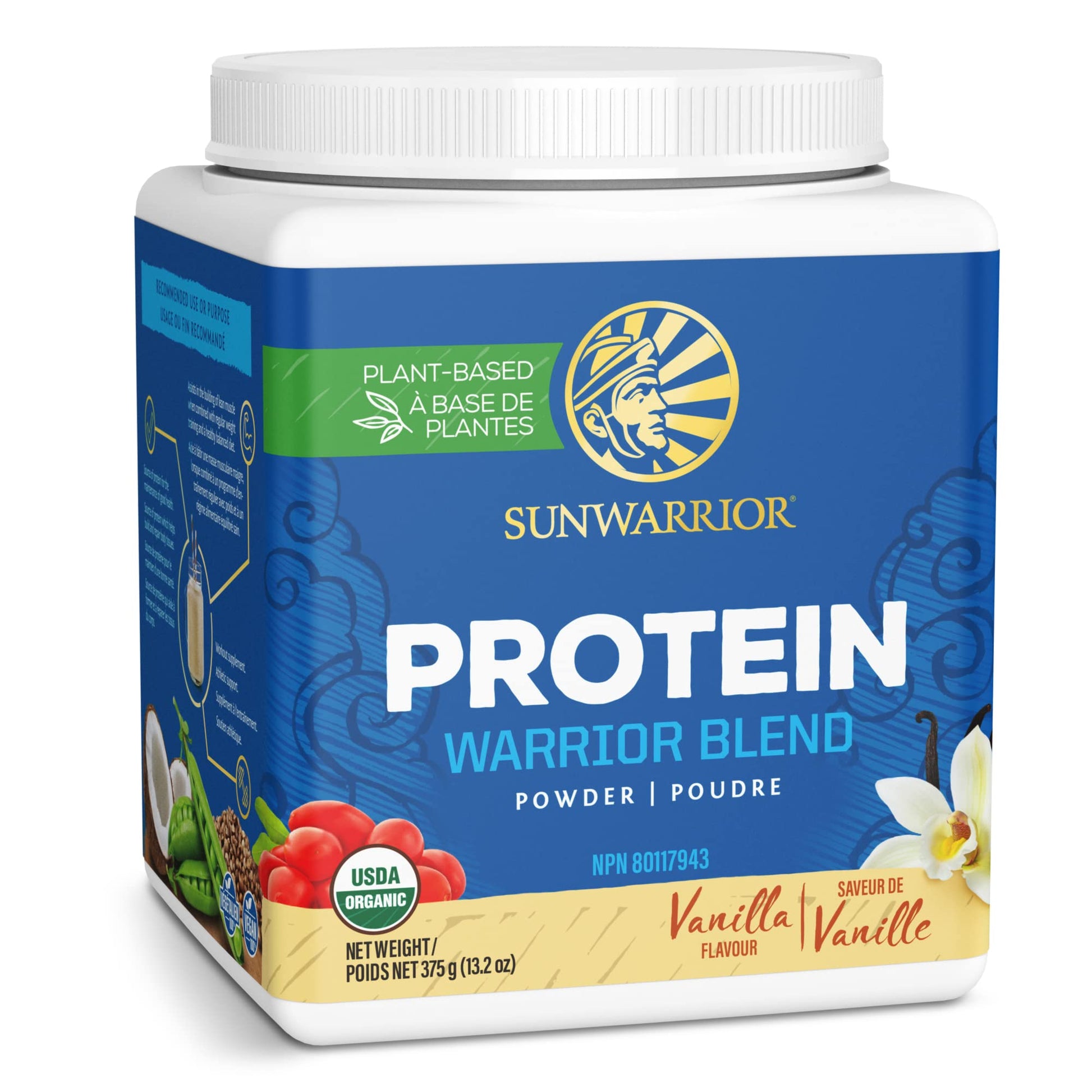 Organic Plant Based Protein Powder | Vegan Organic Protein Powder Vanilla Flavored with BCAA Amino Acids & Hemp Seed Pea Blend | Non-GMO Soy Dairy Filler & Gluten Free (Vanilla, 90 Servings)