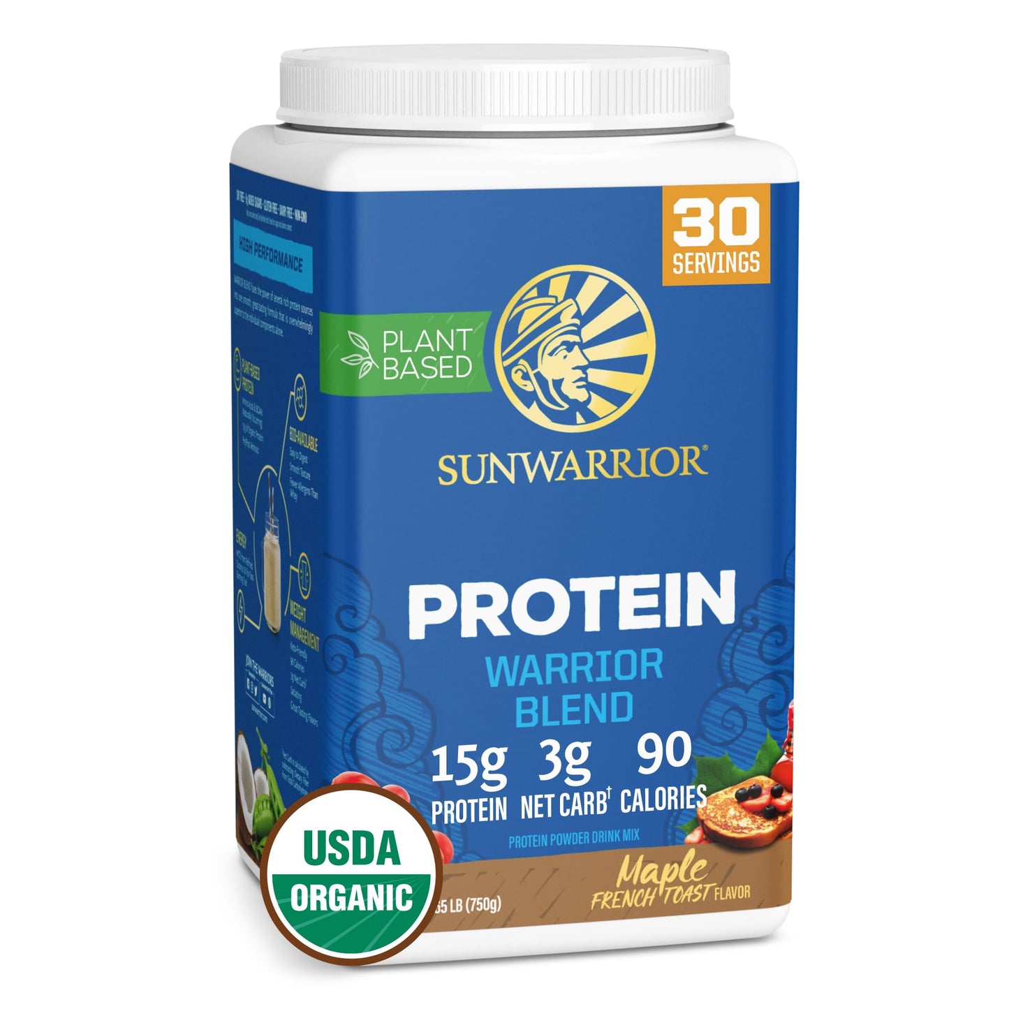 Organic Plant Based Protein Powder | Vegan Organic Protein Powder Vanilla Flavored with BCAA Amino Acids & Hemp Seed Pea Blend | Non-GMO Soy Dairy Filler & Gluten Free (Vanilla, 90 Servings)