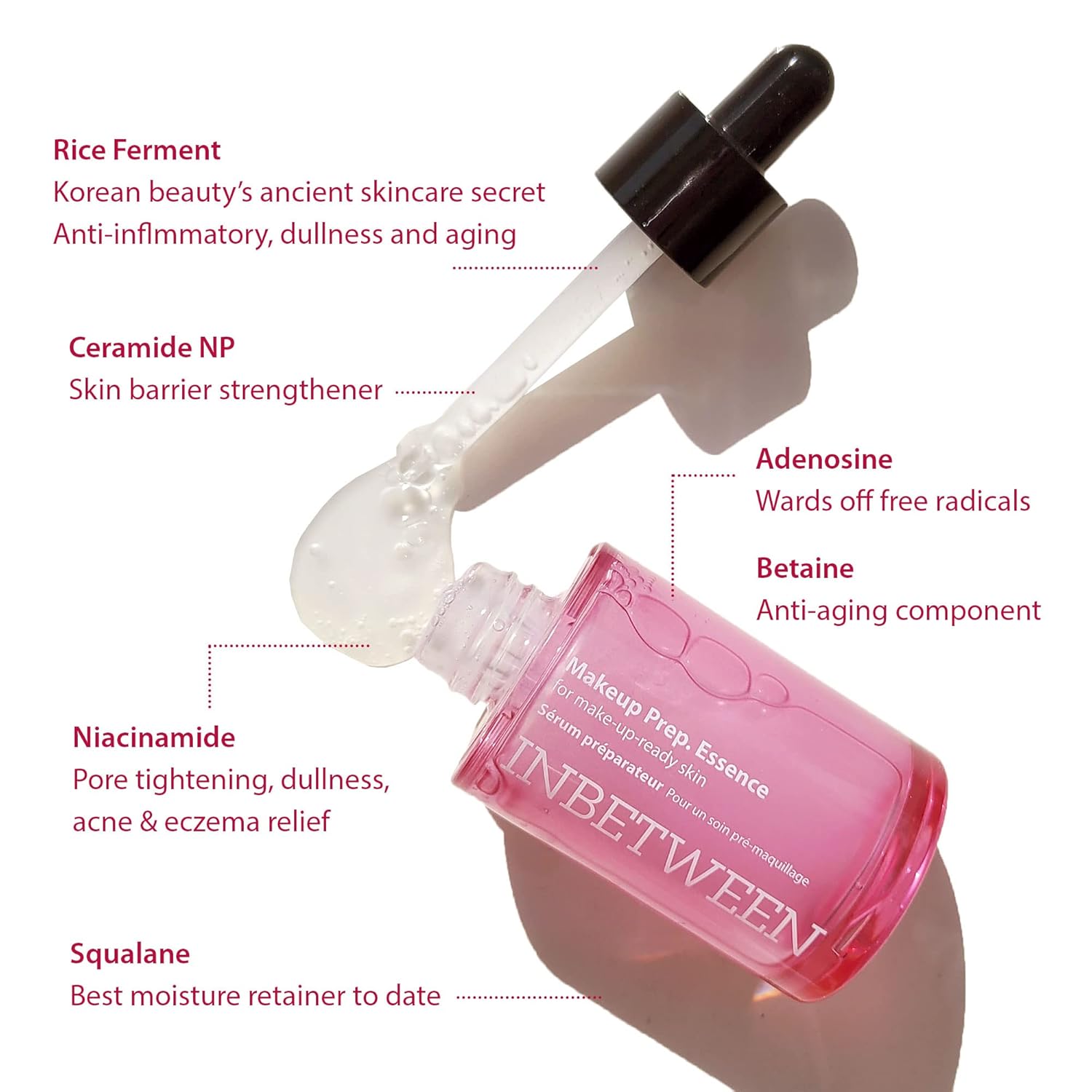 Blithe Makeup Prep Essence Primer for Elegant Dewy Finish - Skin Brightening Niacinamide Serum & Moisturizing Makeup Primer for Mature Skin, Glamorous Radiant Glow Primer, Korean Makeup 1 Fl Oz