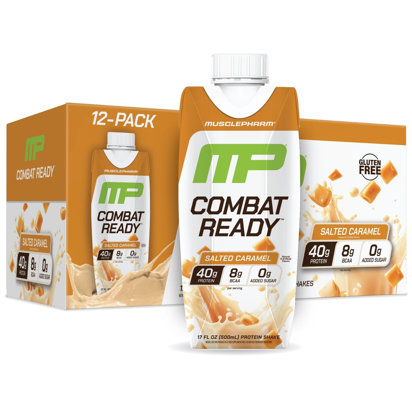 MusclePharm Combat Ready Protein Shake Vanilla Ice Cream Flavor - Pack of 12