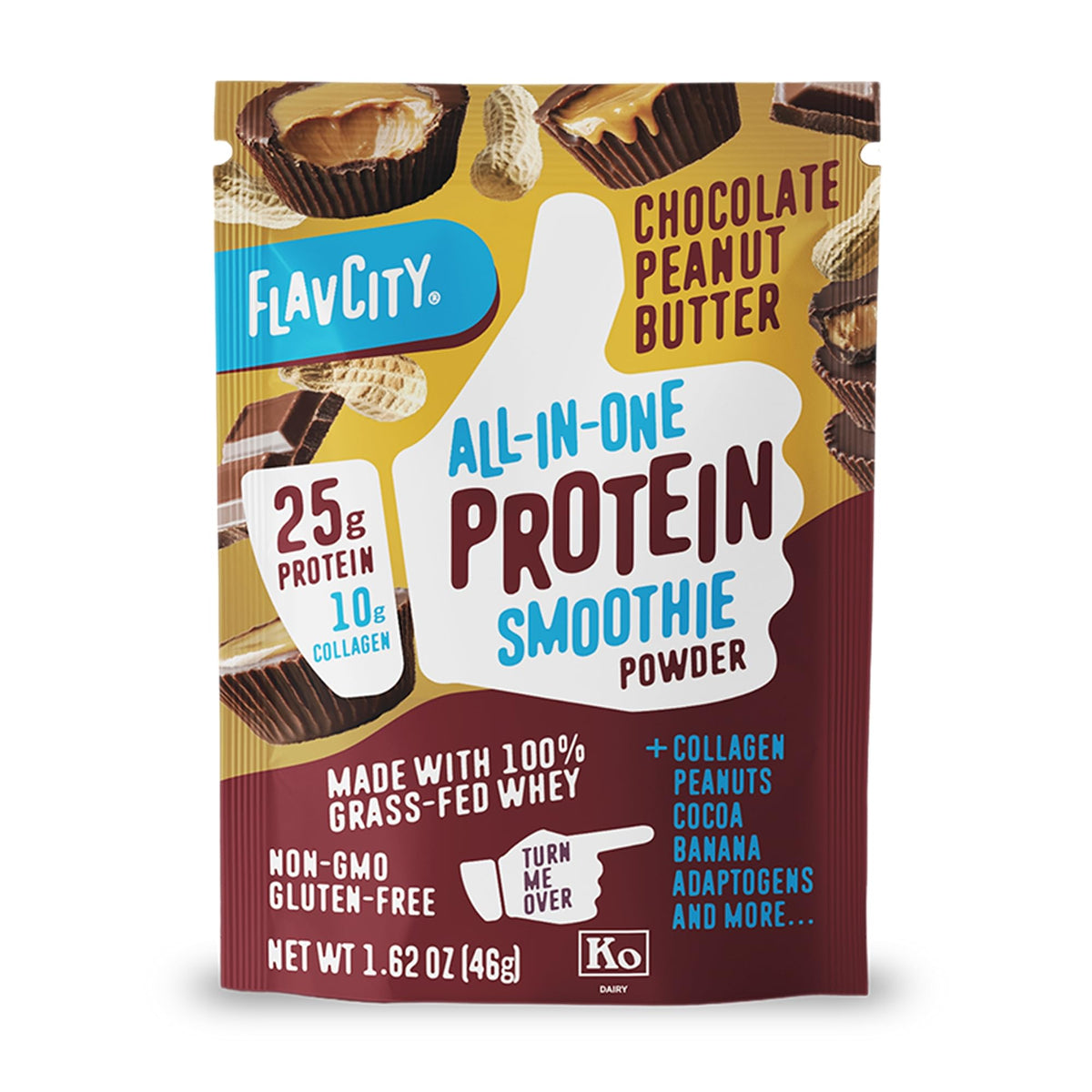 FlavCity Vanilla All in One Protein Shake Powder - On the Go Meal Alternative + Collagen Peptides, Reishi & Cordyceps - Focus, Skin, Hair & Joint Support - 100% Grass Fed Whey, 20 Servings