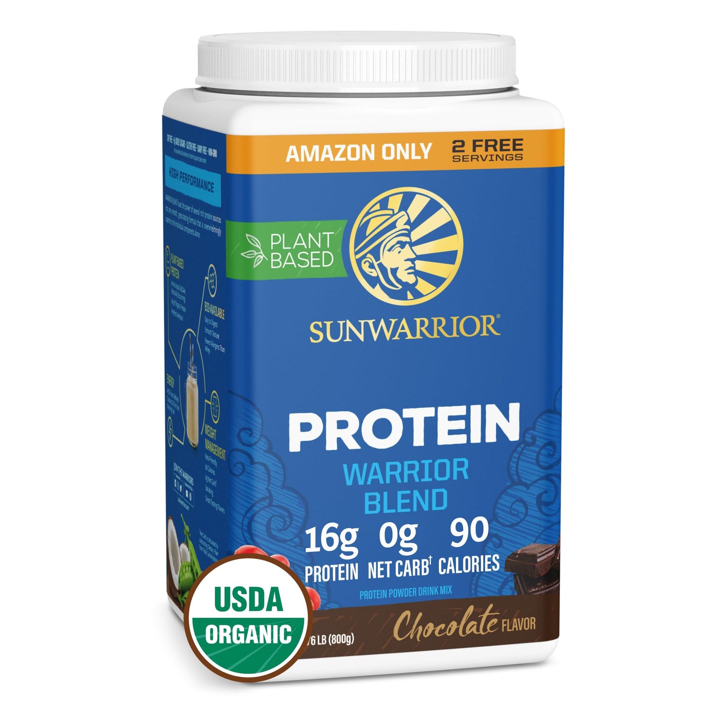 Organic Plant Based Protein Powder | Vegan Organic Protein Powder Vanilla Flavored with BCAA Amino Acids & Hemp Seed Pea Blend | Non-GMO Soy Dairy Filler & Gluten Free (Vanilla, 90 Servings)