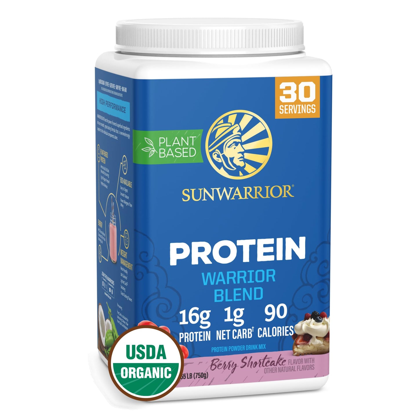 Organic Plant Based Protein Powder | Vegan Organic Protein Powder Vanilla Flavored with BCAA Amino Acids & Hemp Seed Pea Blend | Non-GMO Soy Dairy Filler & Gluten Free (Vanilla, 90 Servings)