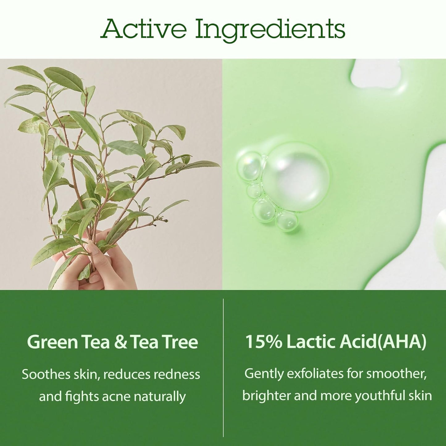 BLITHE Patting Splash Mask Face Exfoliator with Soothing & Healing Green Tea - Lactic Acid Exfoliating Face Wash for Acne Prone Skin, Vegan K Beauty Oil Controlling & Pore Clarifying 5.07 Fl Oz