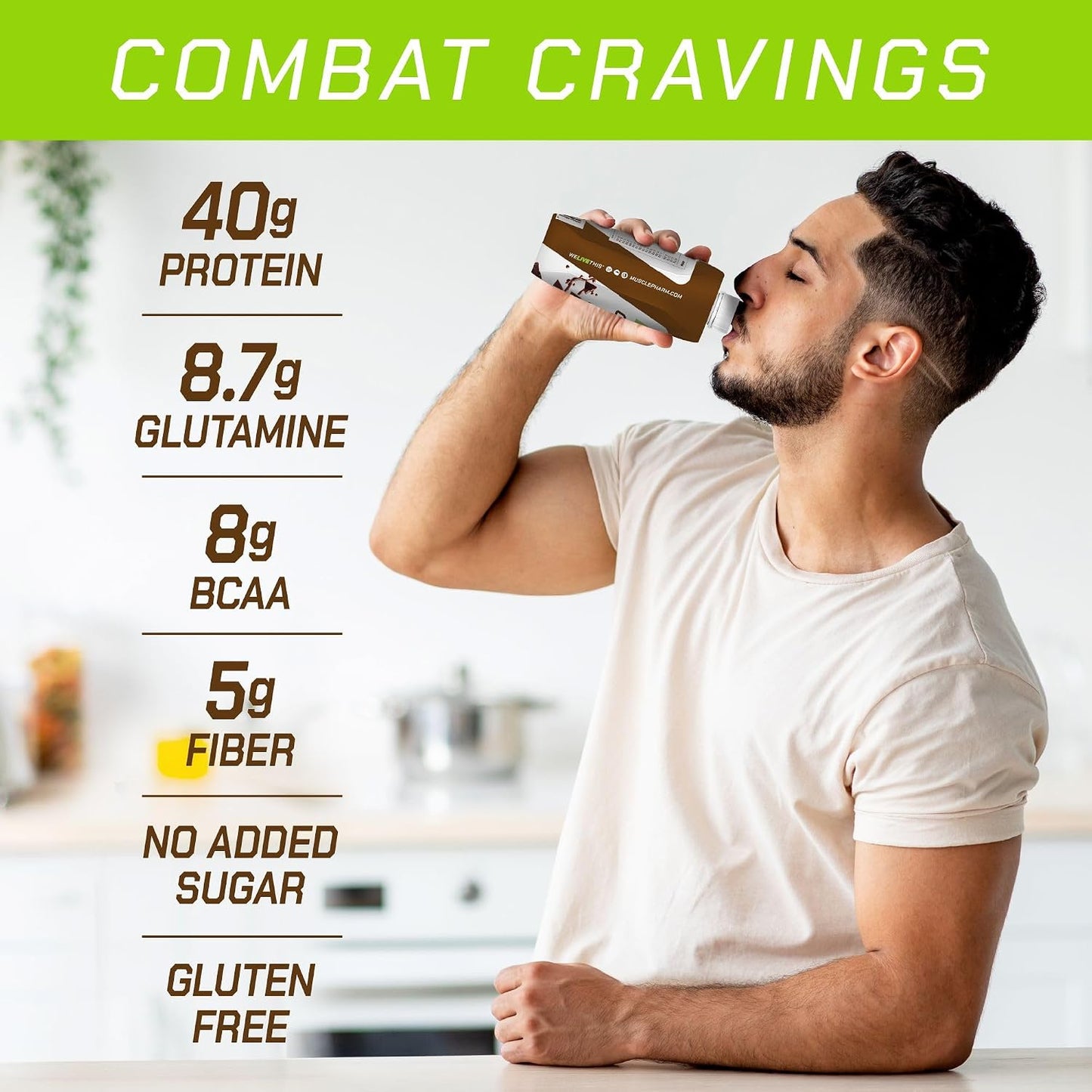 MusclePharm Combat Ready Protein Shake Vanilla Ice Cream Flavor - Pack of 12