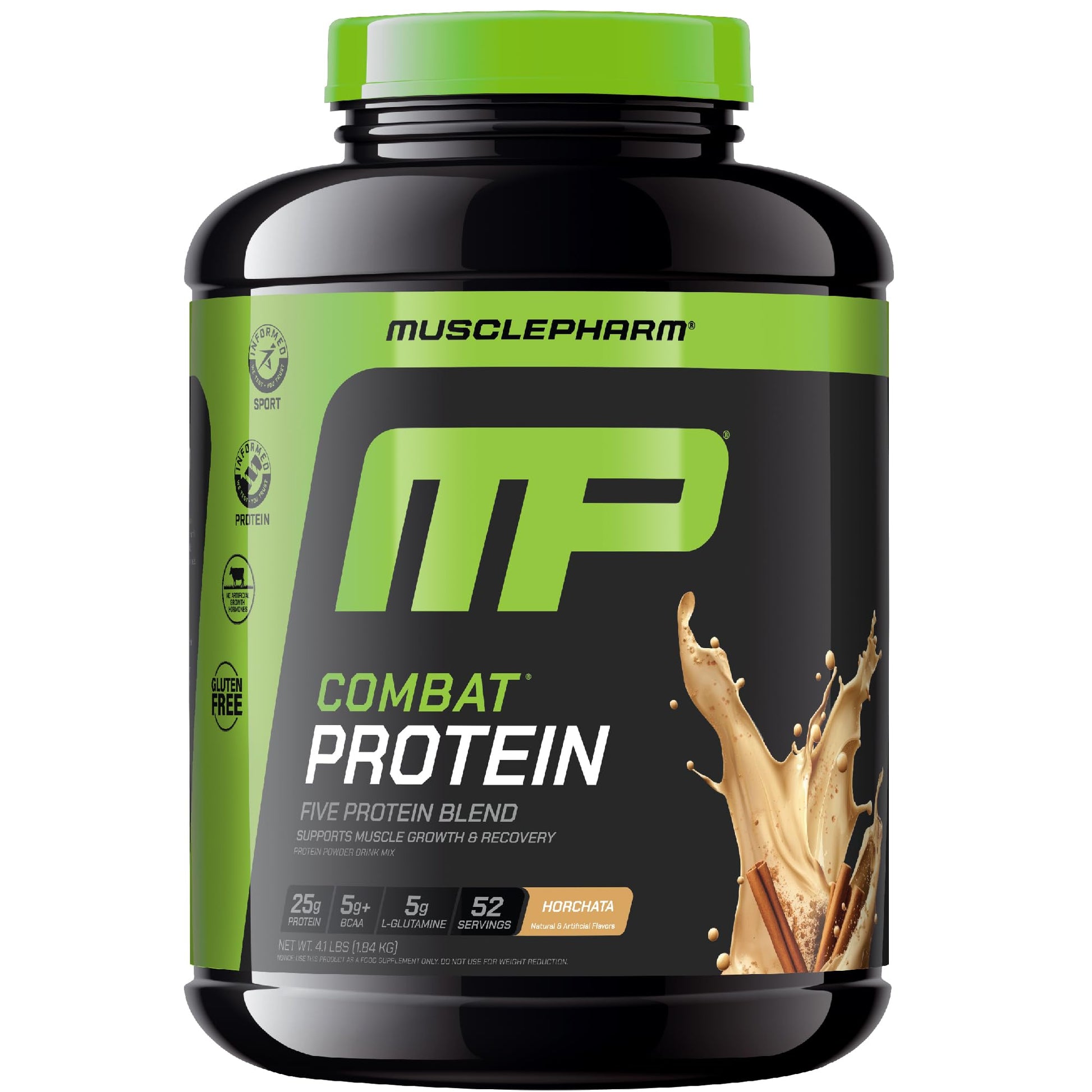 MusclePharm Combat Protein Powder, Cookies ‘N’ Cream Flavor, Fuels Muscles for Productive Workouts, 5 Protein Sources including Whey Protein Isolate & Egg Albumin, Gluten Free, 4 lb, 52 Servings