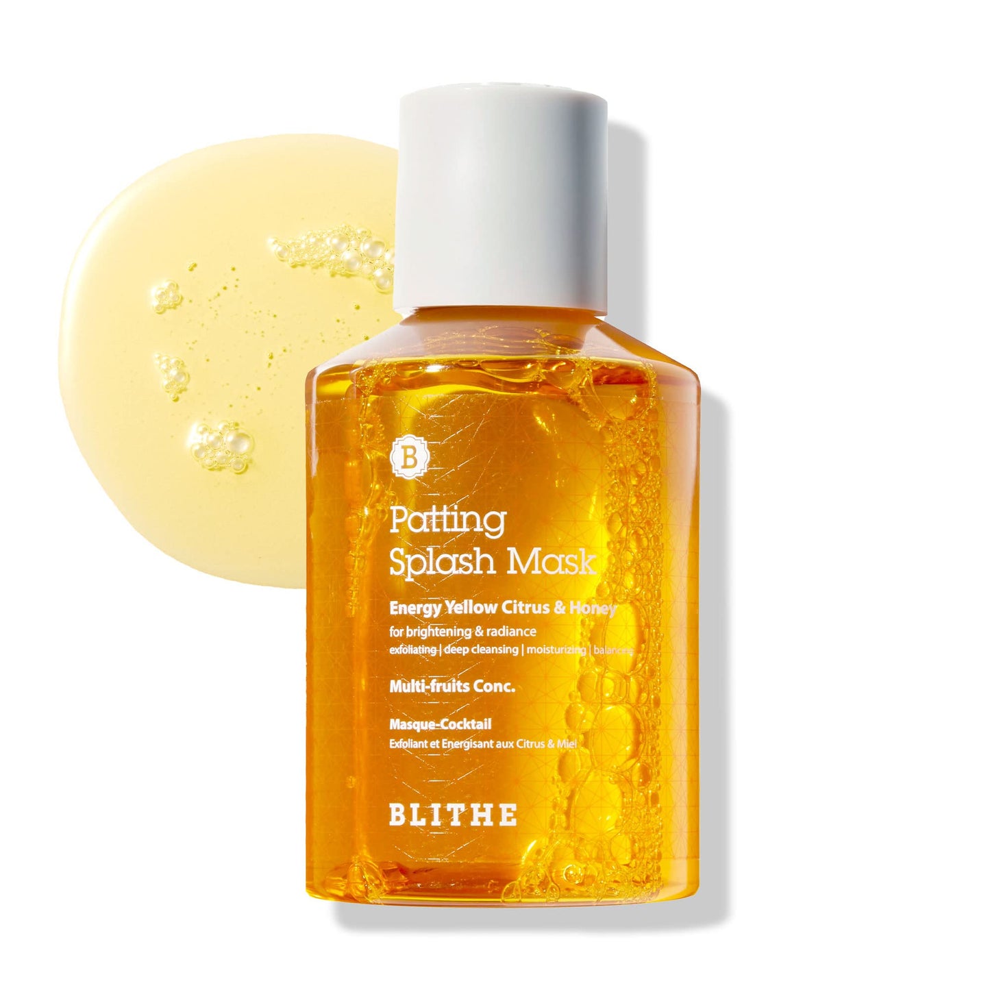 BLITHE Patting Splash Mask Face Exfoliator with Soothing & Healing Green Tea - Lactic Acid Exfoliating Face Wash for Acne Prone Skin, Vegan K Beauty Oil Controlling & Pore Clarifying 5.07 Fl Oz