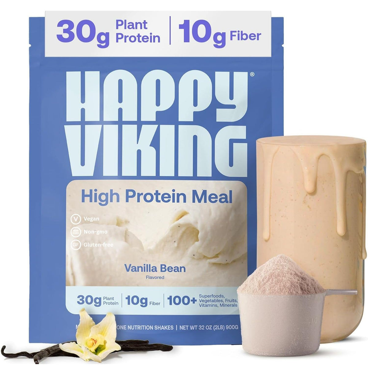 Happy Viking Plant-Based Vegan Protein Powder +100 Superfoods - Chocolate