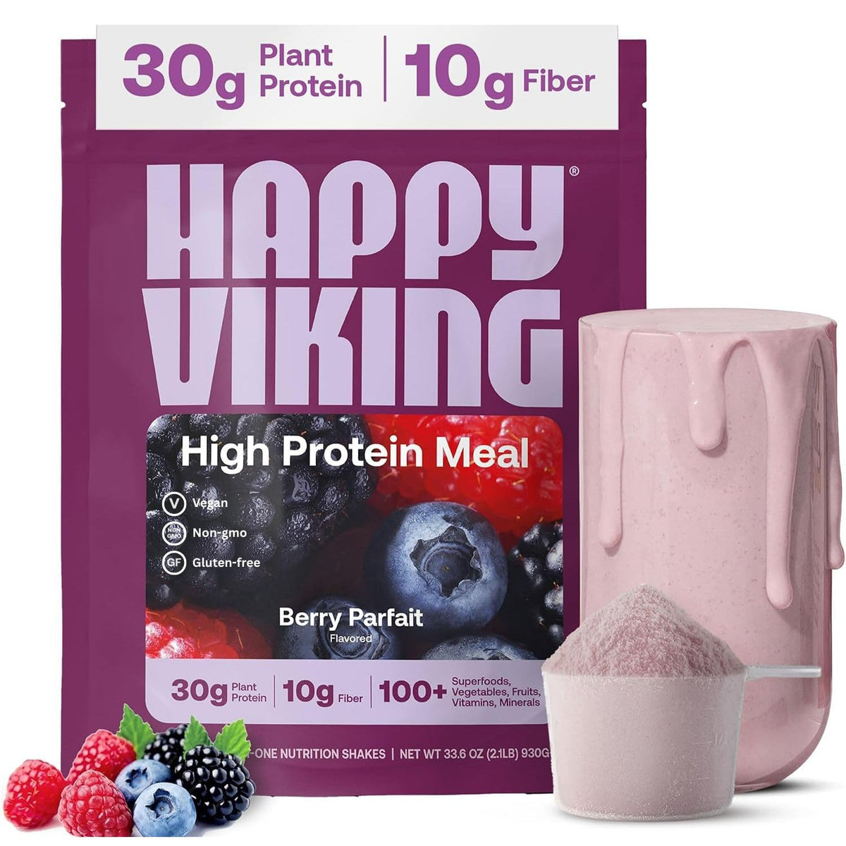 Happy Viking Plant-Based Vegan Protein Powder +100 Superfoods - Chocolate