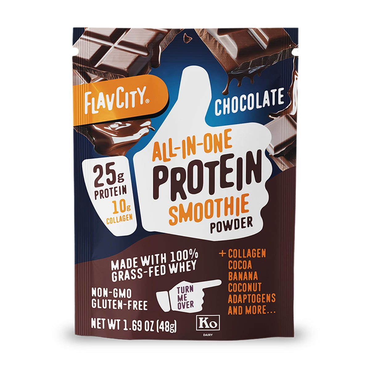 FlavCity Vanilla All in One Protein Shake Powder - On the Go Meal Alternative + Collagen Peptides, Reishi & Cordyceps - Focus, Skin, Hair & Joint Support - 100% Grass Fed Whey, 20 Servings