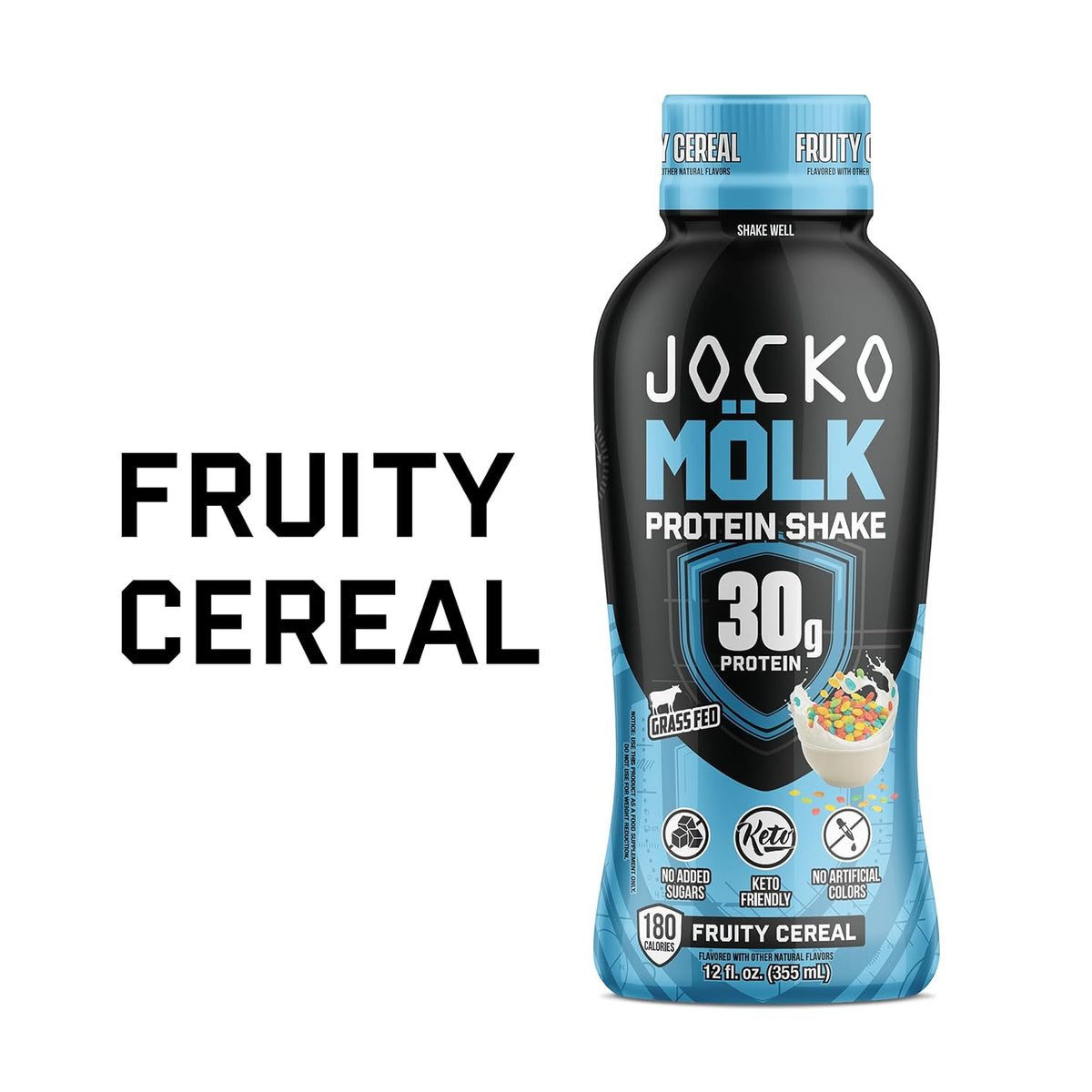 Jocko Fuel High Protein Shakes, Fruity Cereal, 12 fl oz | 12 Pack