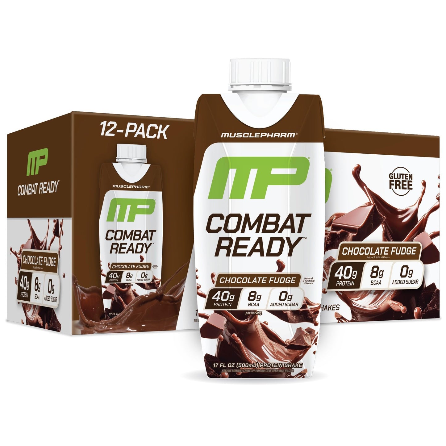 MusclePharm Combat Ready Protein Shake Vanilla Ice Cream Flavor - Pack of 12