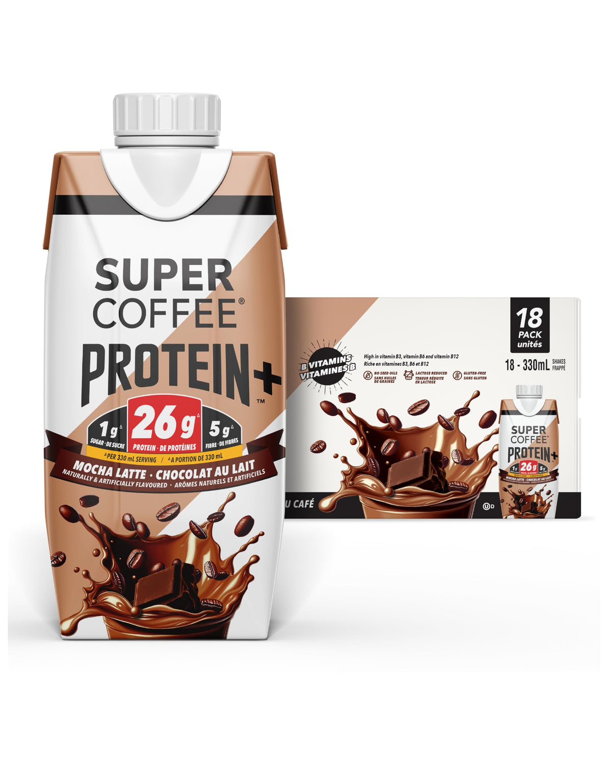 Super Coffee Protein+ Caffe Latte Protein Coffee 25g Protein 11oz 18Pk