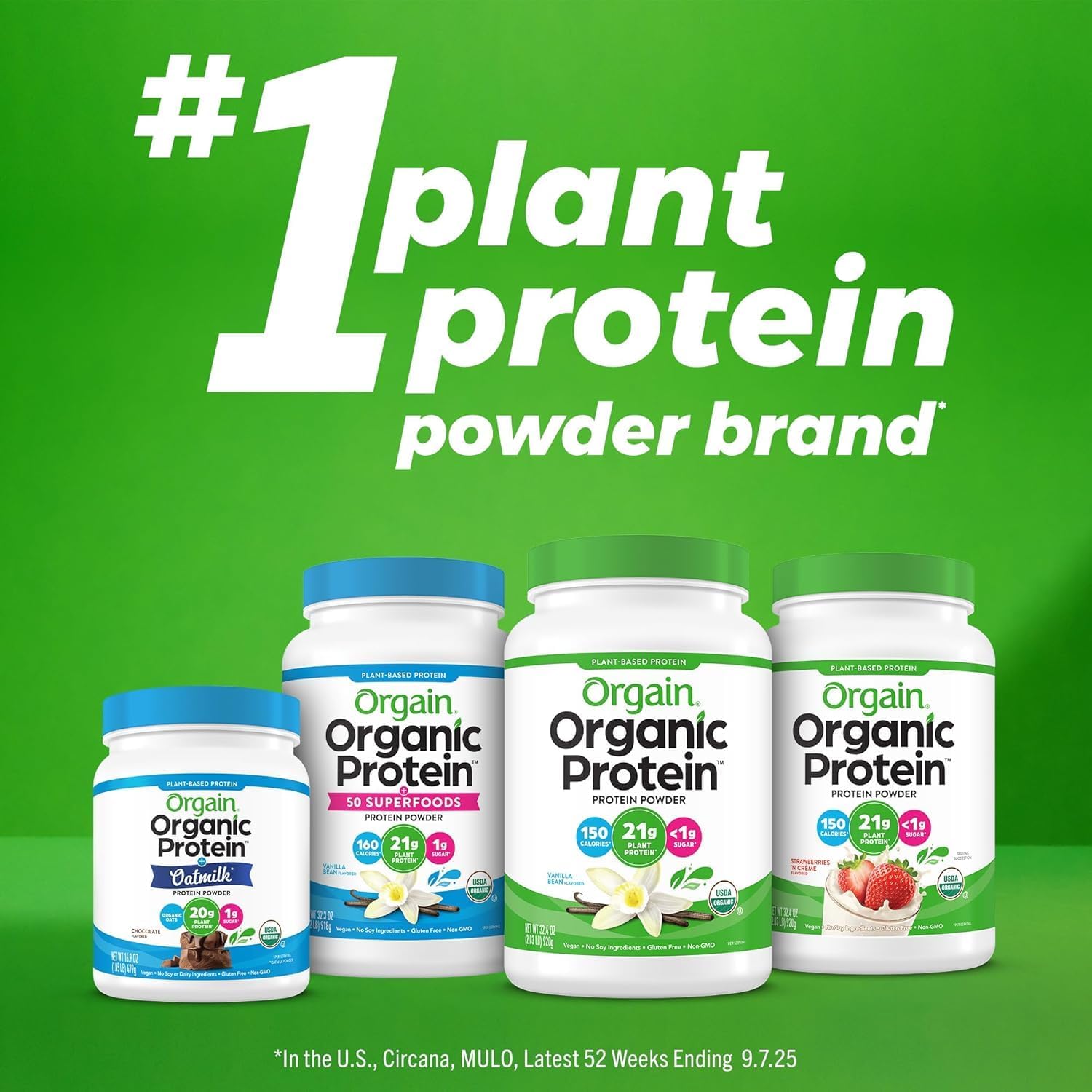 Orgain Organic 30g Vegan Protein Powder, Chocolate 9g EAAs + BCAAs, Plant Protein, 6g Prebiotic + Fiber, 1g Sugar, Pre-Workout, Muscle Support + Recovery - 2.01lb (Packaging May Vary)