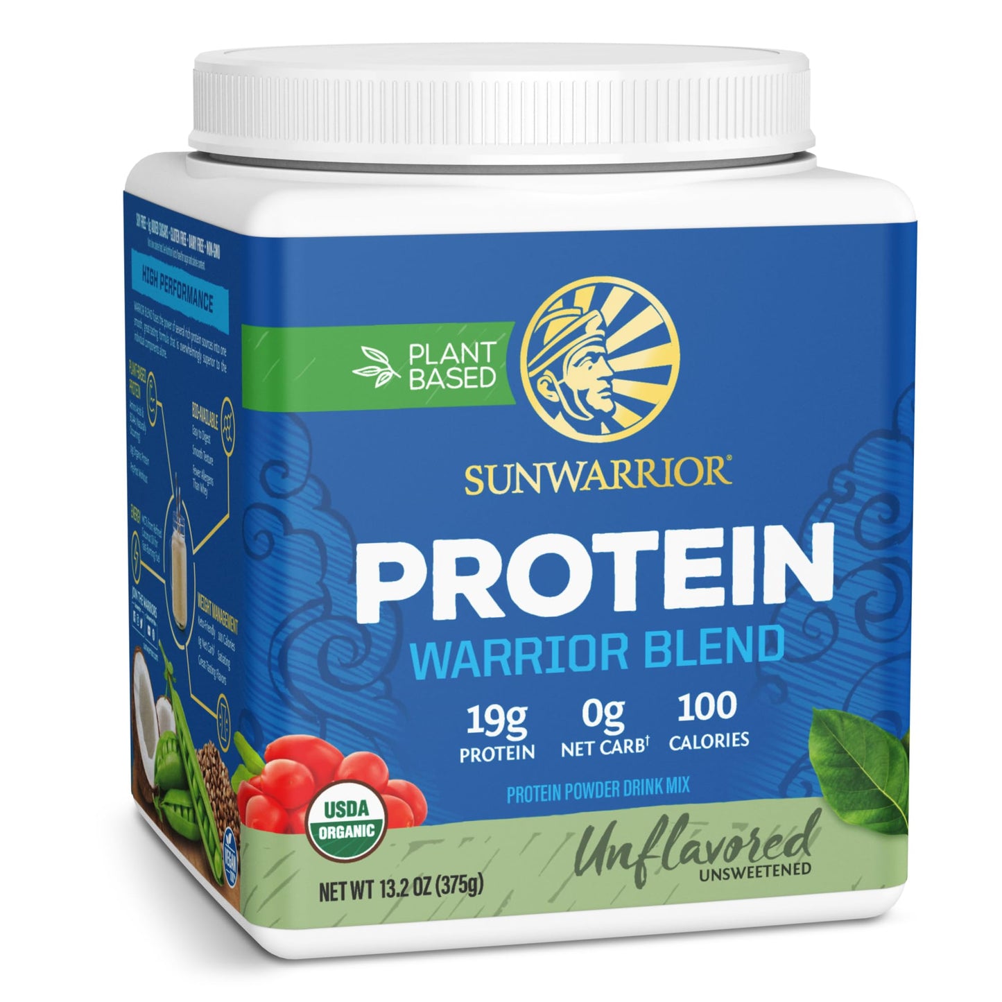 Organic Plant Based Protein Powder | Vegan Organic Protein Powder Vanilla Flavored with BCAA Amino Acids & Hemp Seed Pea Blend | Non-GMO Soy Dairy Filler & Gluten Free (Vanilla, 90 Servings)
