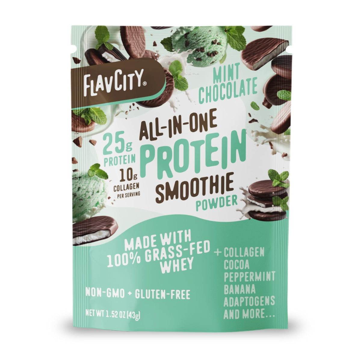 FlavCity Vanilla All in One Protein Shake Powder - On the Go Meal Alternative + Collagen Peptides, Reishi & Cordyceps - Focus, Skin, Hair & Joint Support - 100% Grass Fed Whey, 20 Servings
