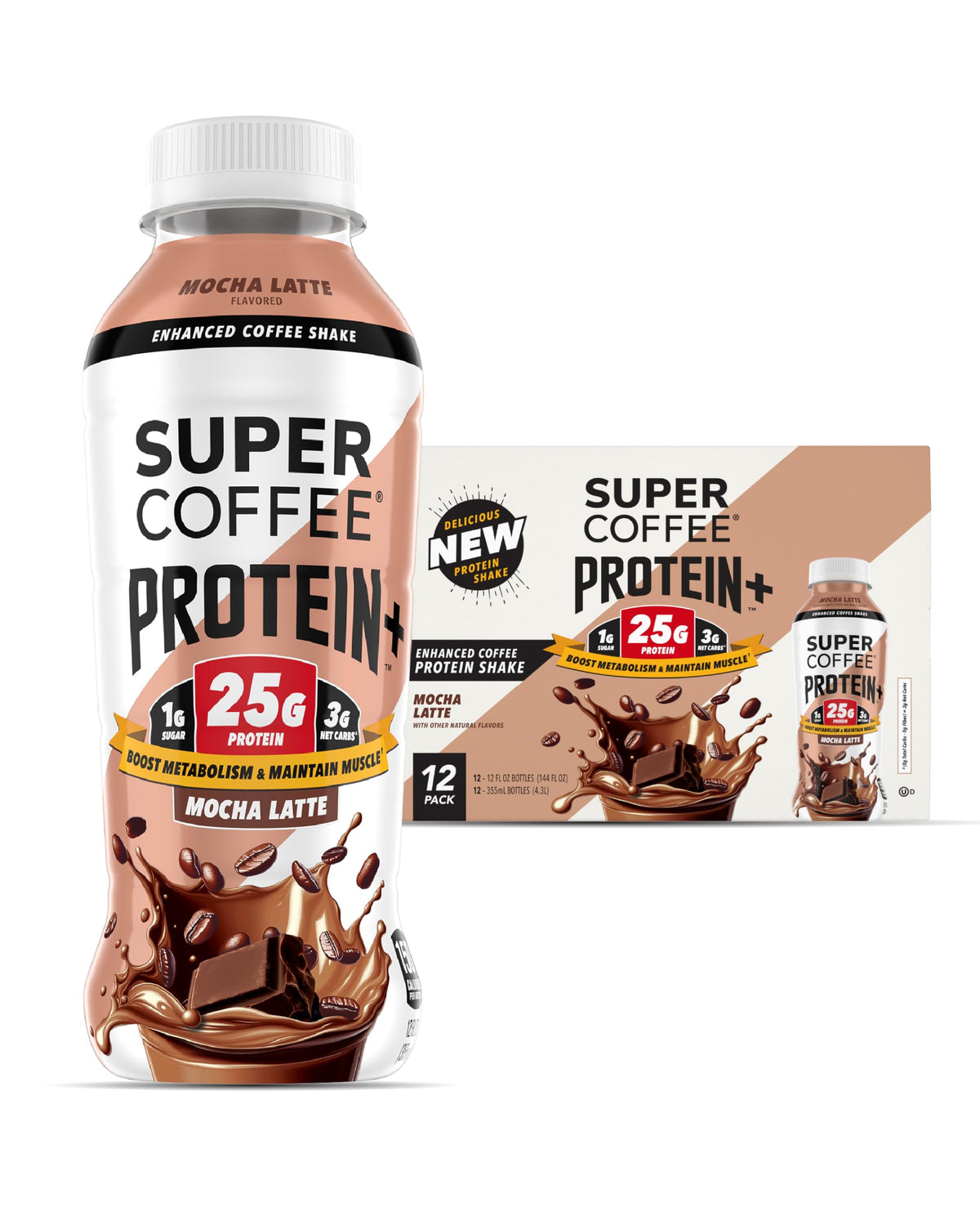 Super Coffee Protein+ Caffe Latte Protein Coffee 25g Protein 11oz 18Pk