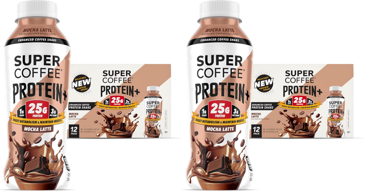 Super Coffee Protein+ Caffe Latte Protein Coffee 25g Protein 11oz 18Pk