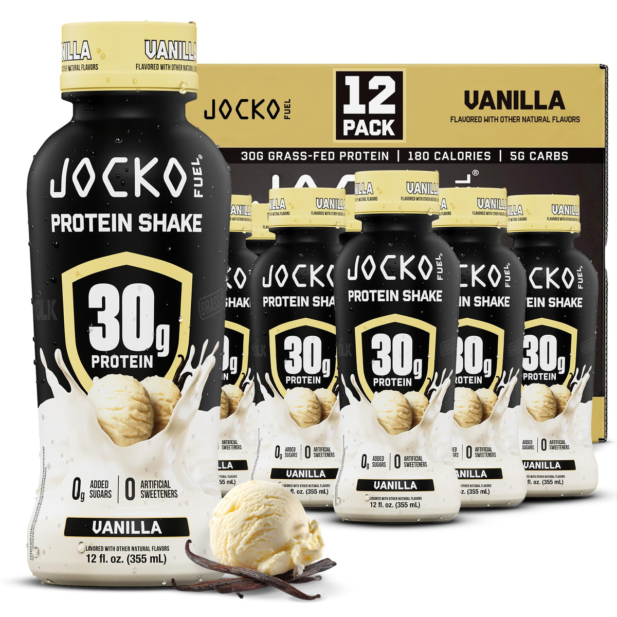 Jocko Fuel High Protein Shakes, Fruity Cereal, 12 fl oz | 12 Pack