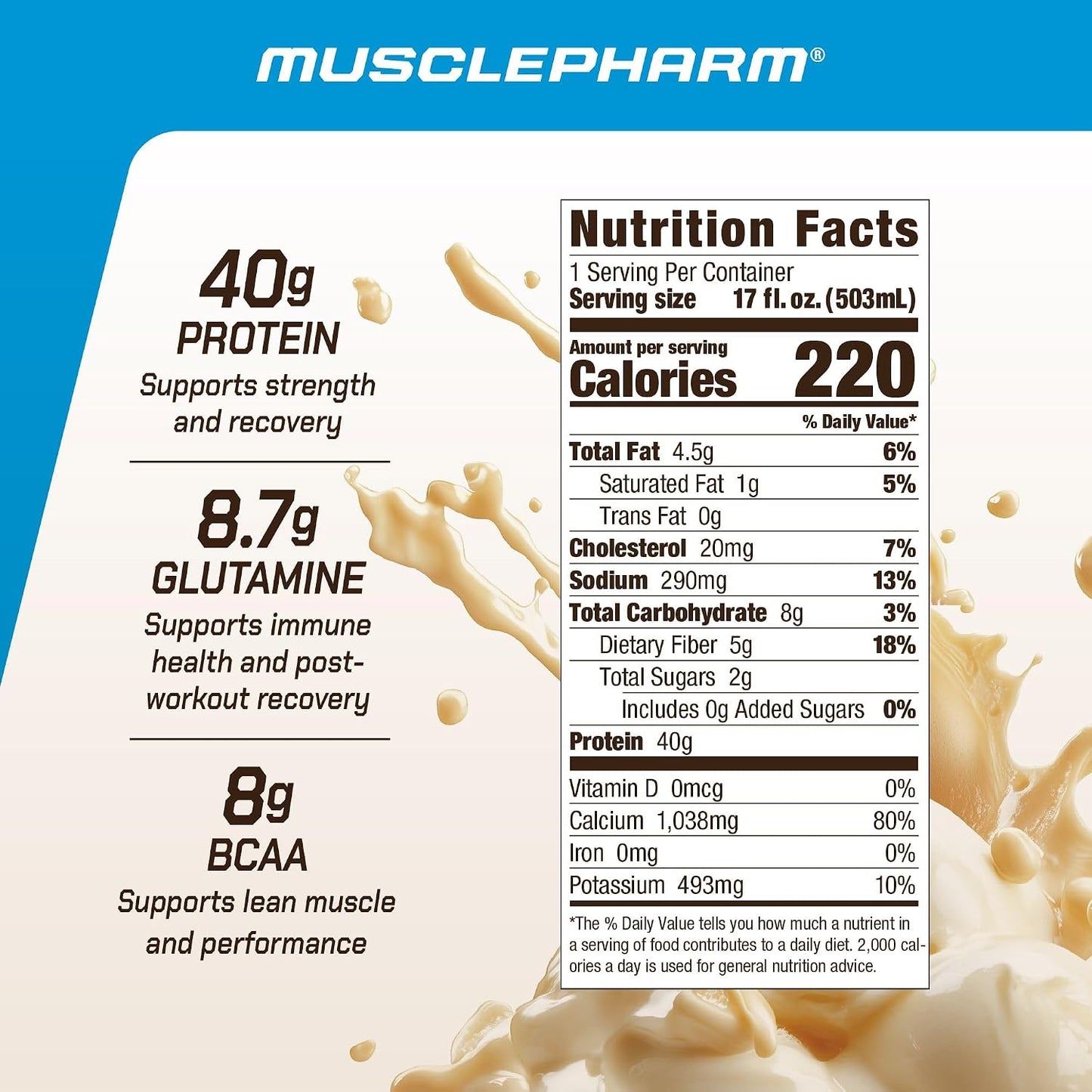 MusclePharm Combat Ready Protein Shake Vanilla Ice Cream Flavor - Pack of 12