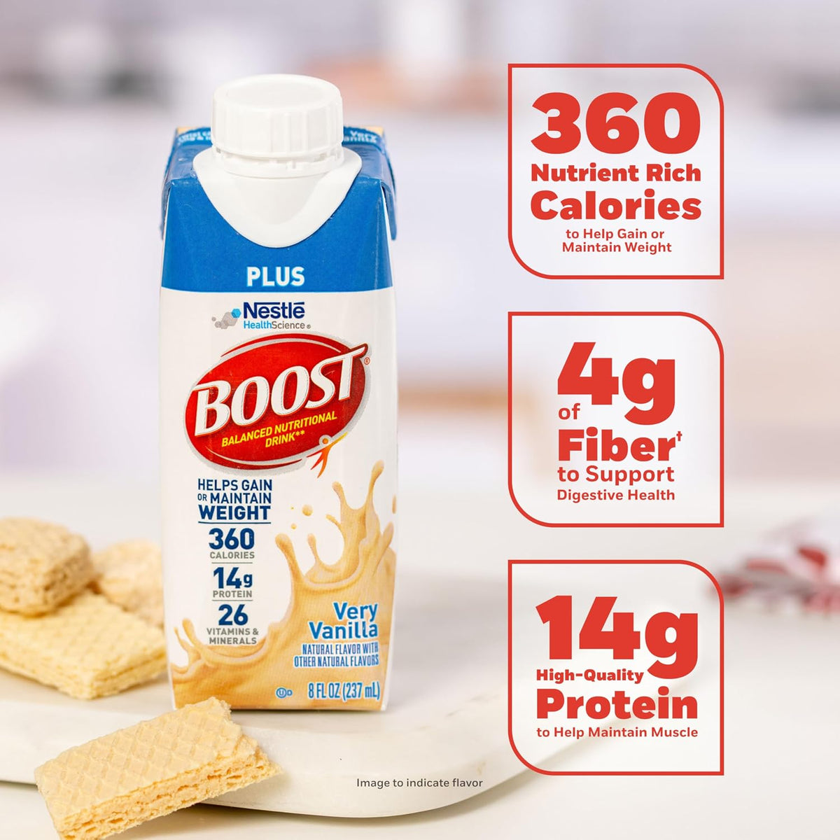 BOOST Plus Ready to Drink Nutritional Drink, Very Vanilla, 24 Pack