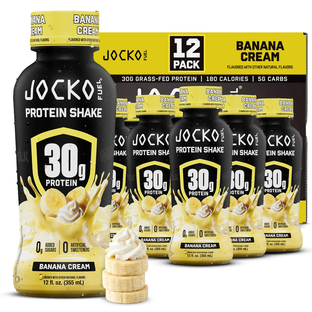 Jocko Fuel High Protein Shakes, Fruity Cereal, 12 fl oz | 12 Pack
