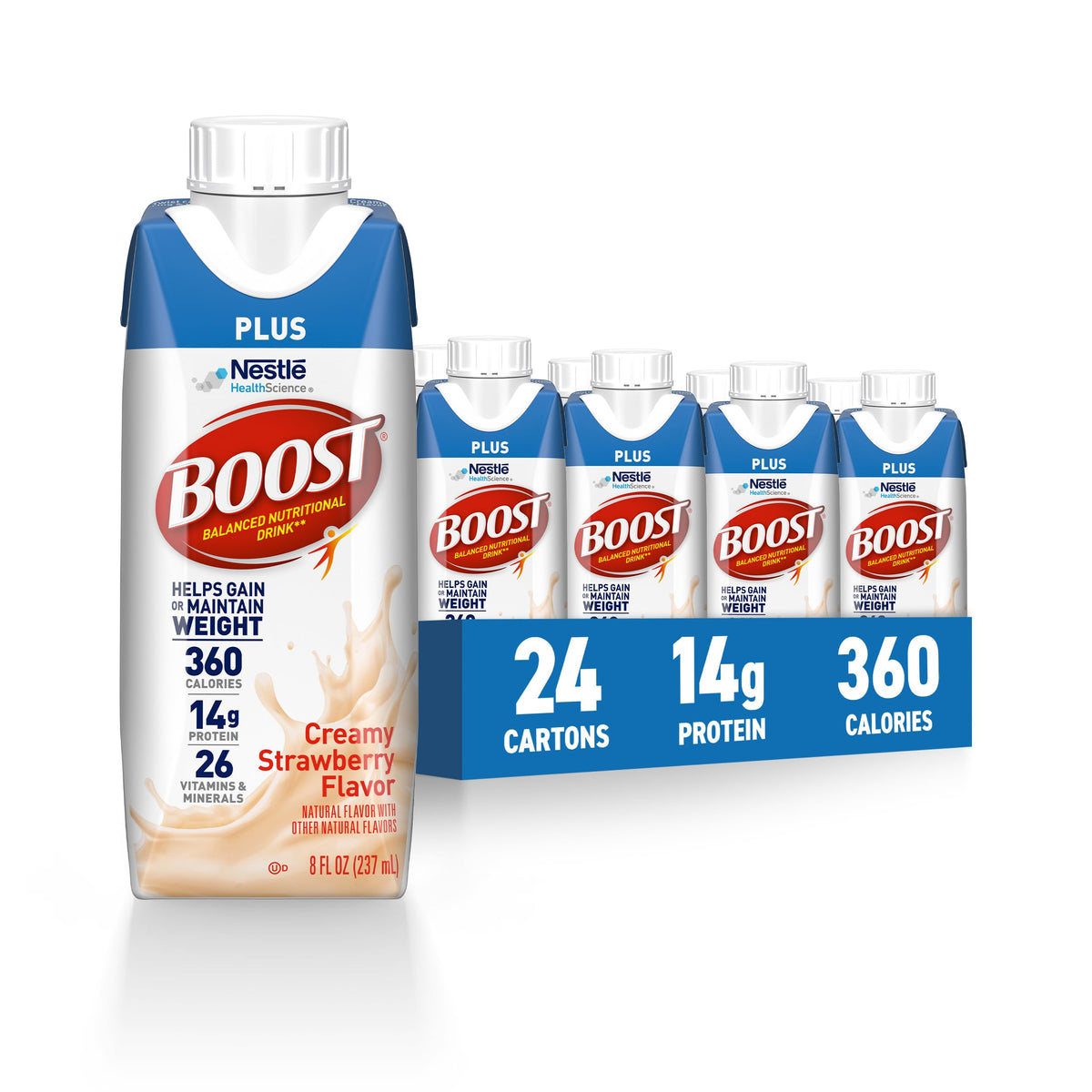 BOOST Plus Ready to Drink Nutritional Drink, Very Vanilla, 24 Pack
