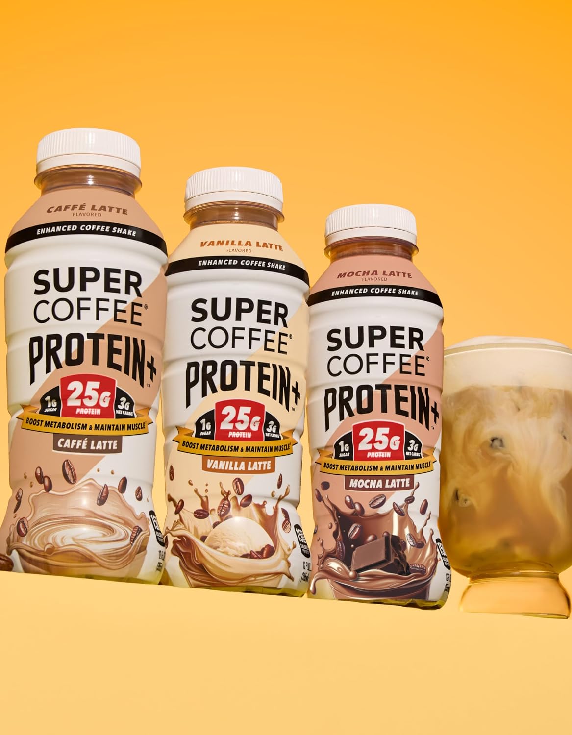 Super Coffee Protein+ Caffe Latte Protein Coffee 25g Protein 11oz 18Pk