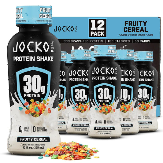 Jocko Fuel High Protein Shakes, Fruity Cereal, 12 fl oz | 12 Pack