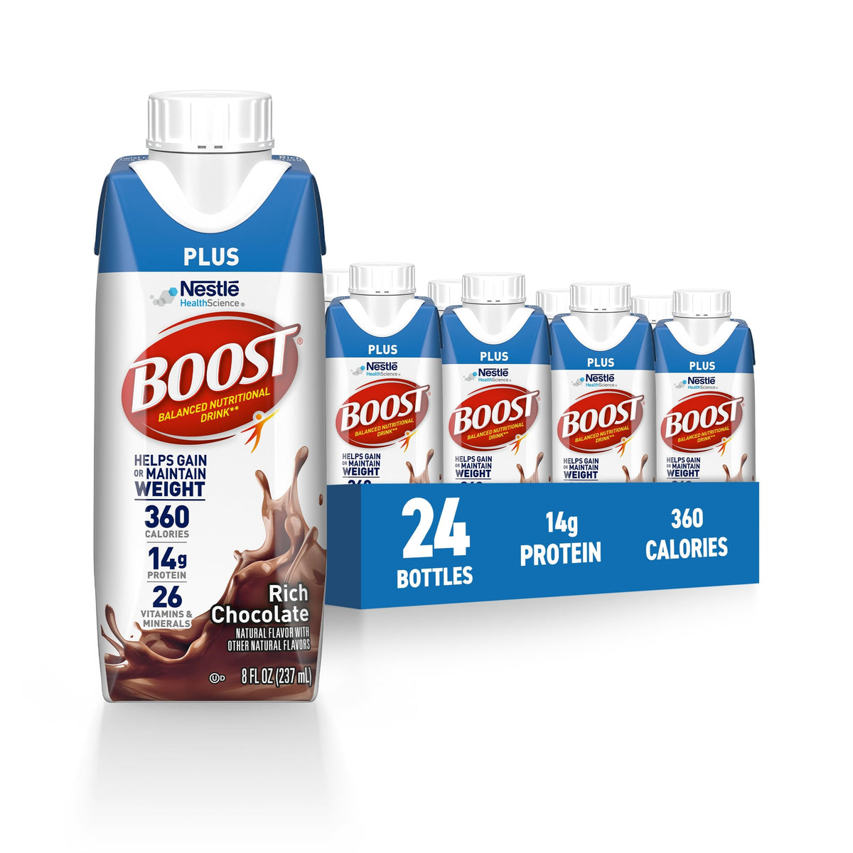 BOOST Plus Ready to Drink Nutritional Drink, Very Vanilla, 24 Pack