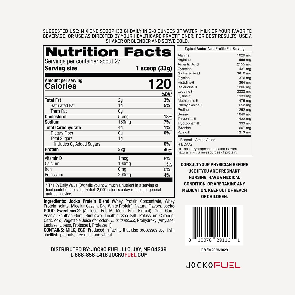 Jocko Fuel Whey Protein Powder, Strawberry Milkshake | 27 Servings