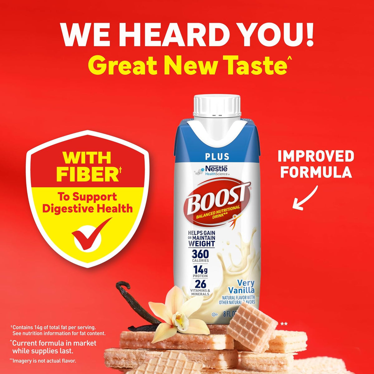 BOOST Plus Ready to Drink Nutritional Drink, Very Vanilla, 24 Pack